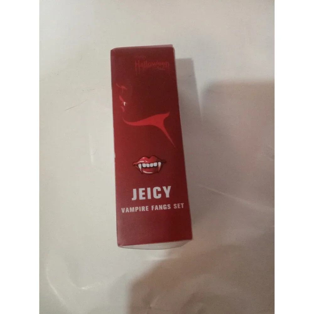 3 Different Sized Vampire Fangs Set Jeicy w/Fake Blood Solid Tooth Gel 13-17mm